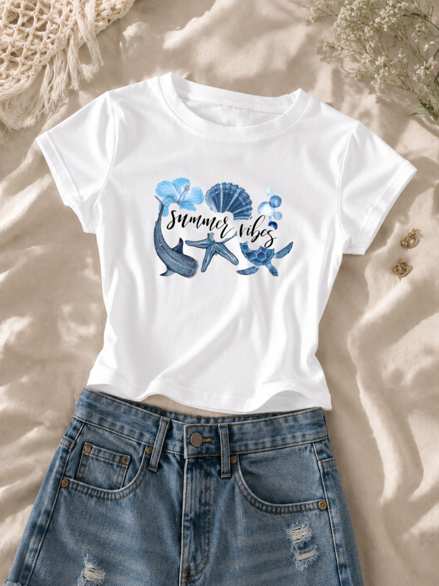 jovacollection Women Graphic Print Round Neck Pure Cotton White T-Shirt-picture-36