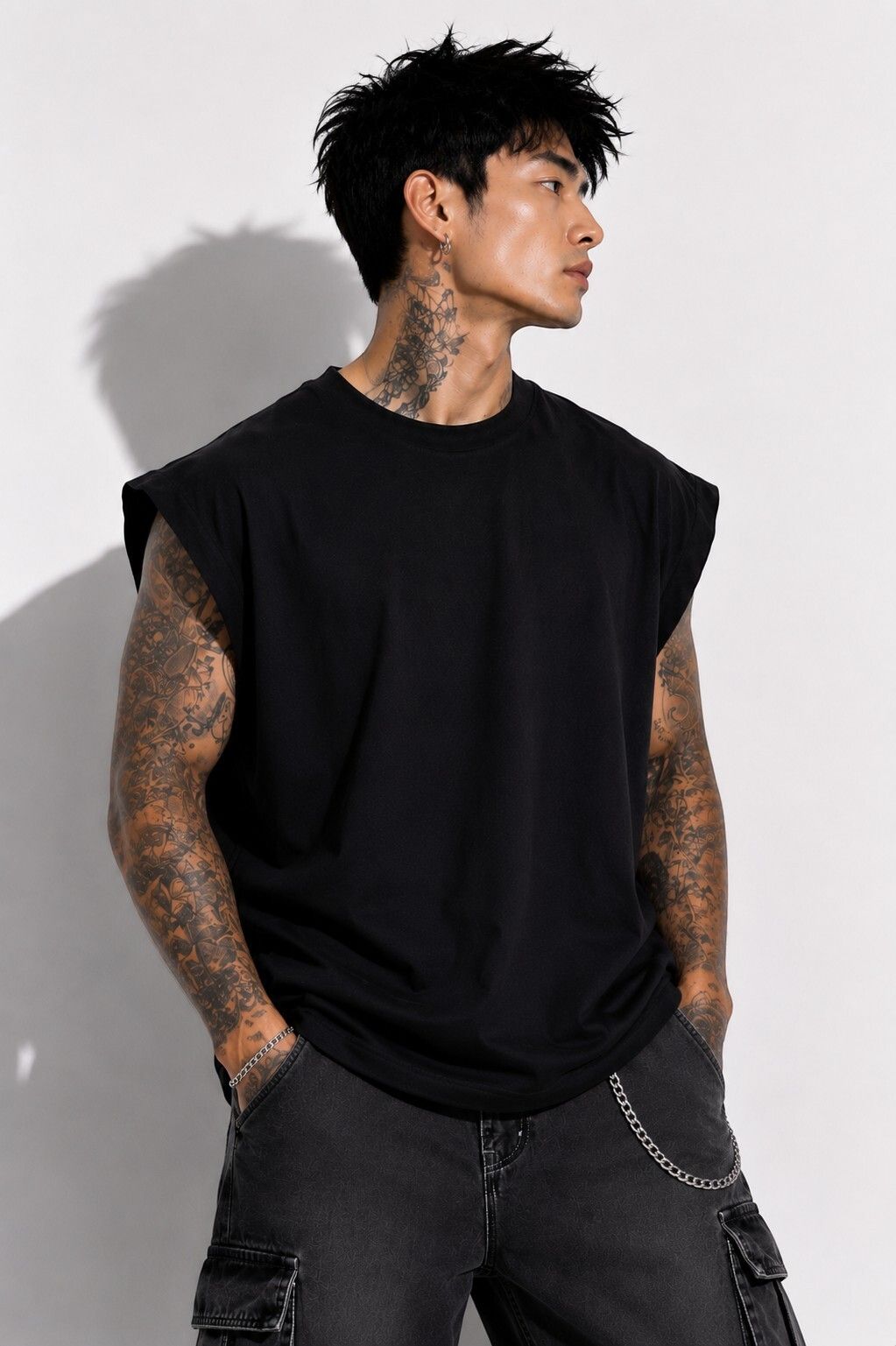 panta Men Printed Round Neck Pure Cotton Black T-Shirt-picture-2