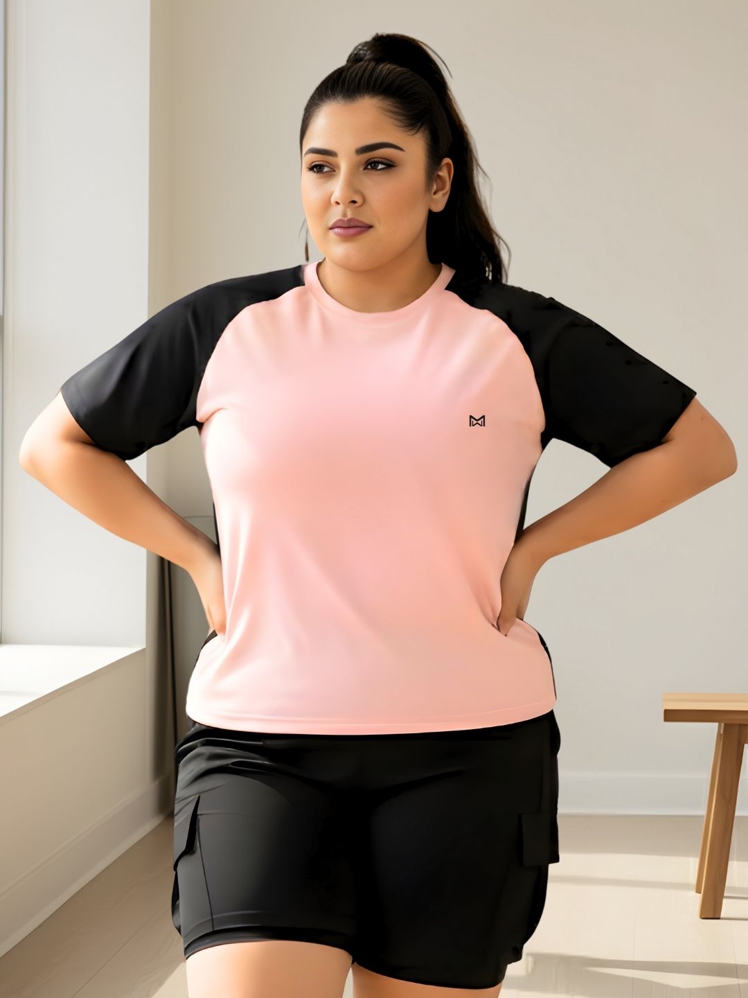 Women Solid Round Neck Polyester Pink T-Shirt-image-19