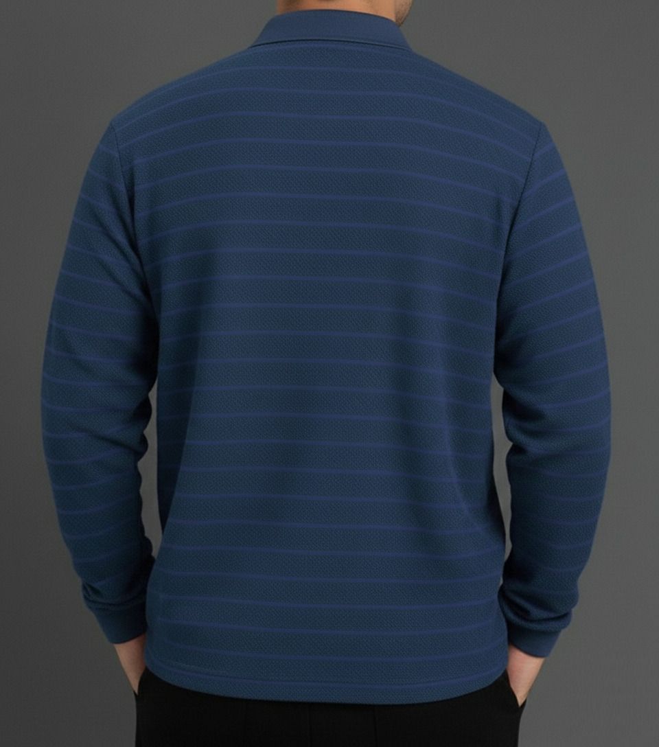 metronaut Solid Men Henley Neck Polycotton Blue T-Shirt-picture-31