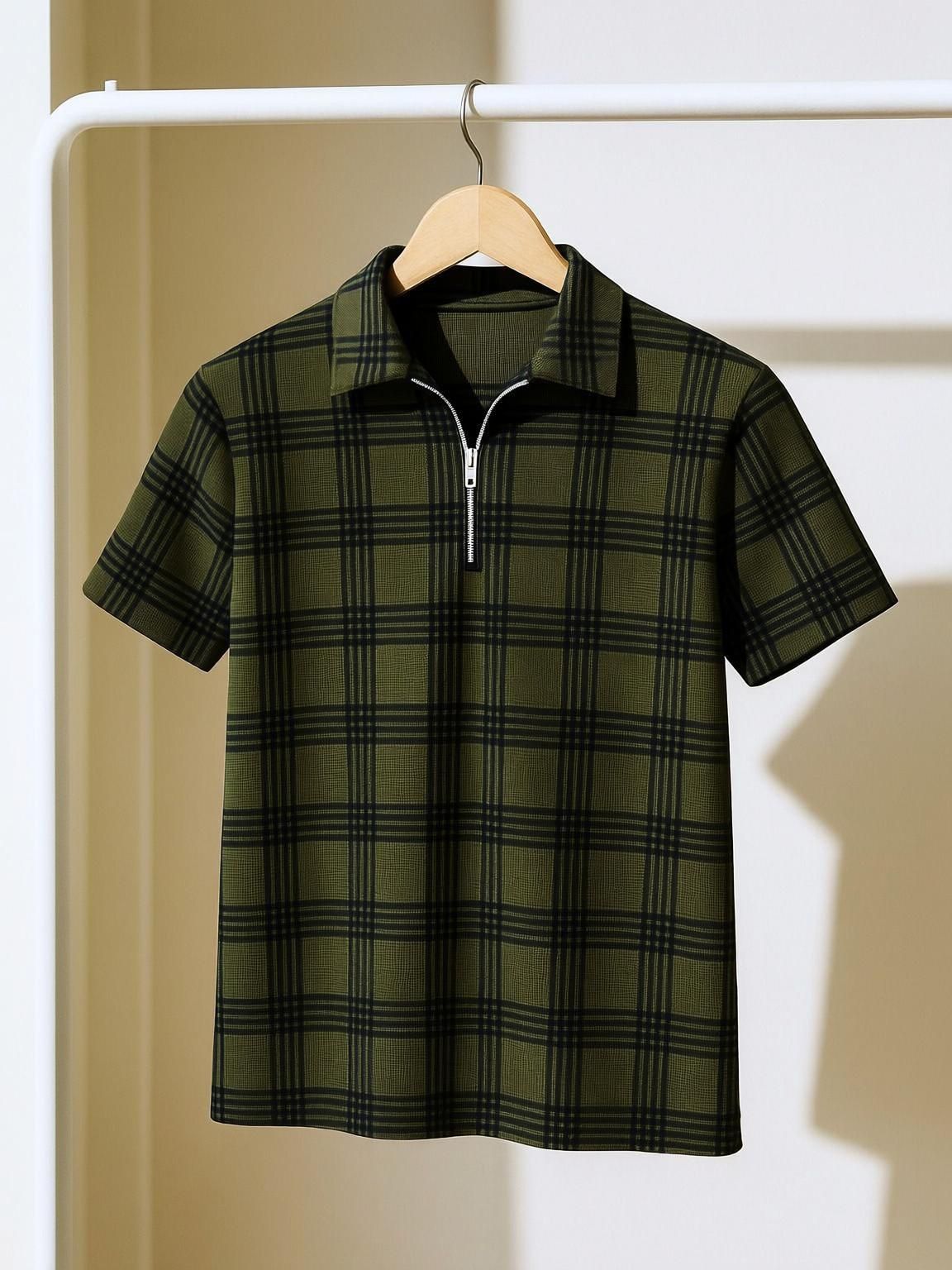 try this Men Typography Polo Neck Cotton Blend Green, Black T-Shirt-picture-12