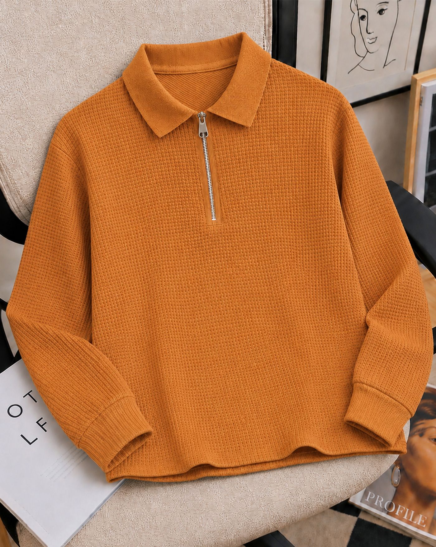 metronaut Solid Men Polo Neck Cotton Blend Yellow T-Shirt-picture-16