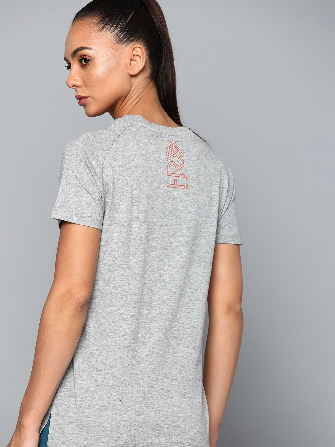 Women Solid Round Neck Pure Cotton Grey T-Shirt-image-26