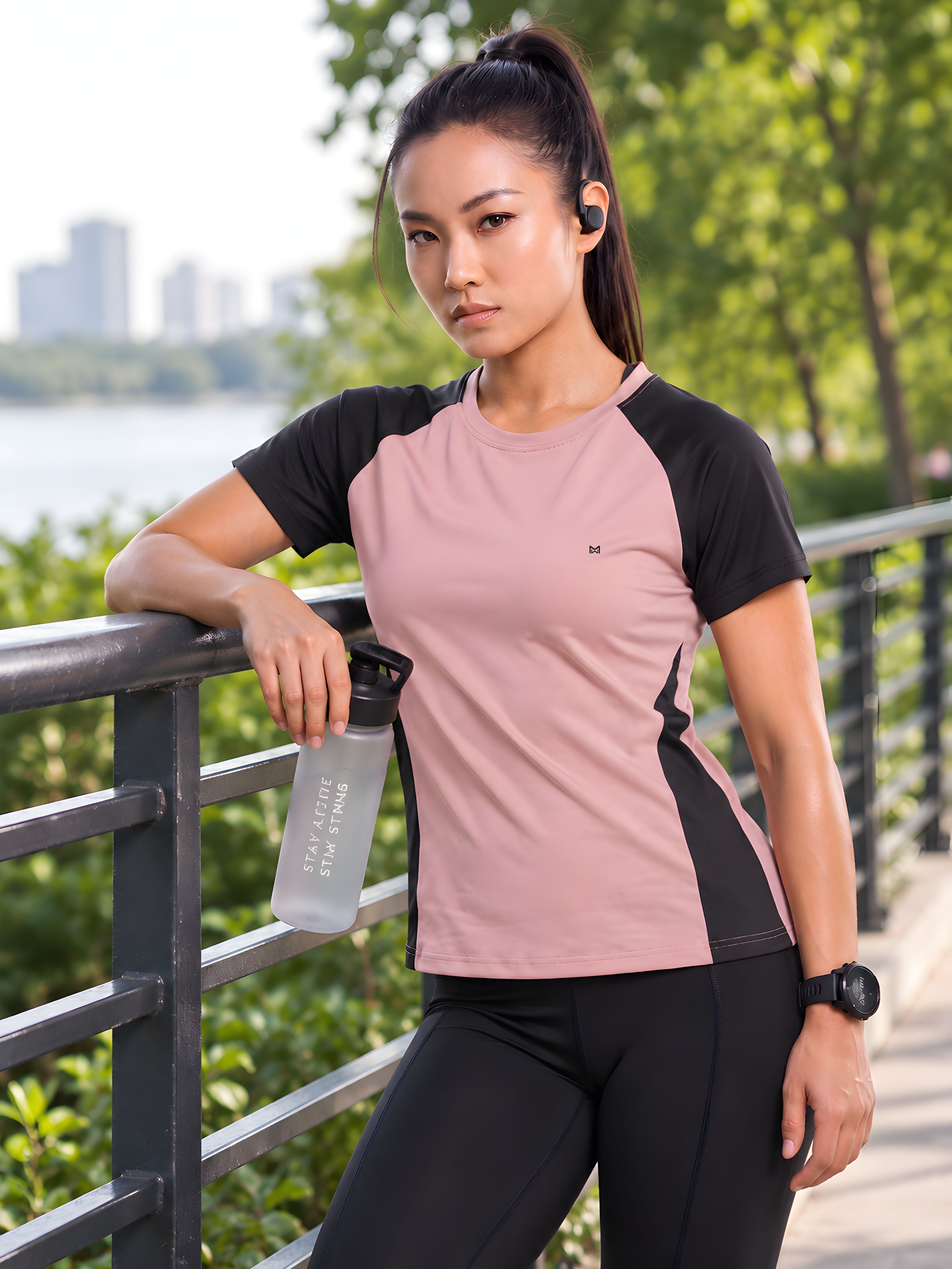 Women Solid Round Neck Polyester Pink T-Shirt-image-47