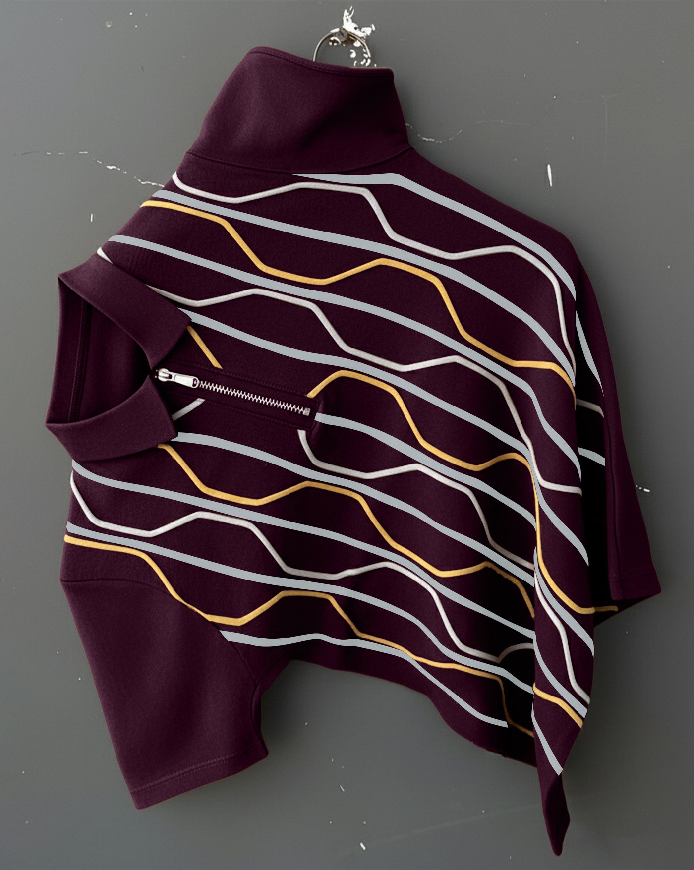 Men Self Design Polo Neck Cotton Blend Purple, White T-Shirt-image-41