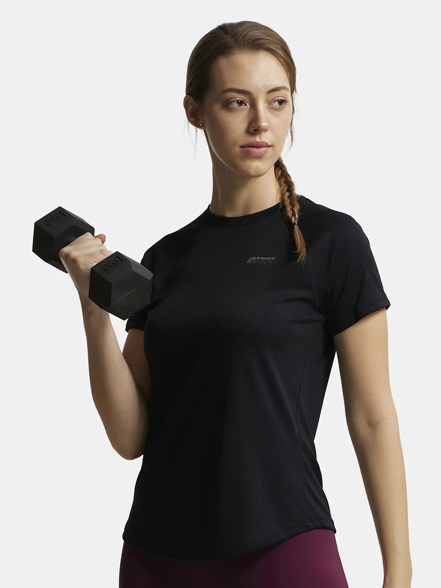 MW73 Active Wear Women Solid Round Neck Polyester Black T-Shirt-image-23