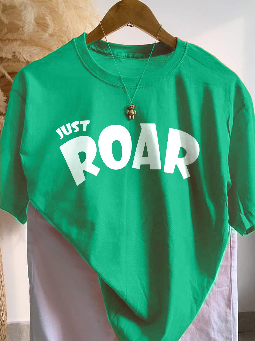 leotude Women Printed Round Neck Cotton Blend Green T-Shirt-picture-28