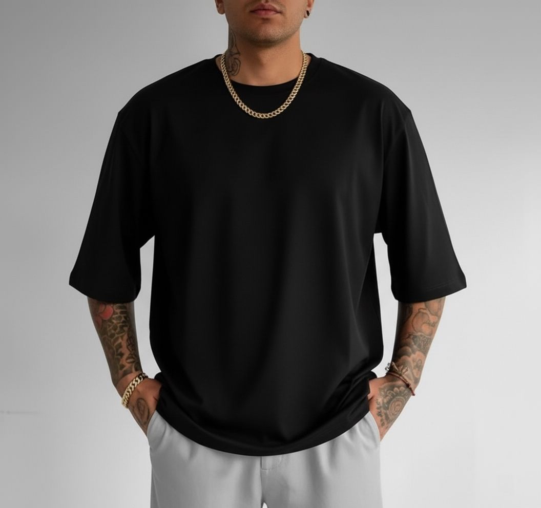 keni Men Solid Round Neck Pure Cotton Black T-Shirt-picture-16