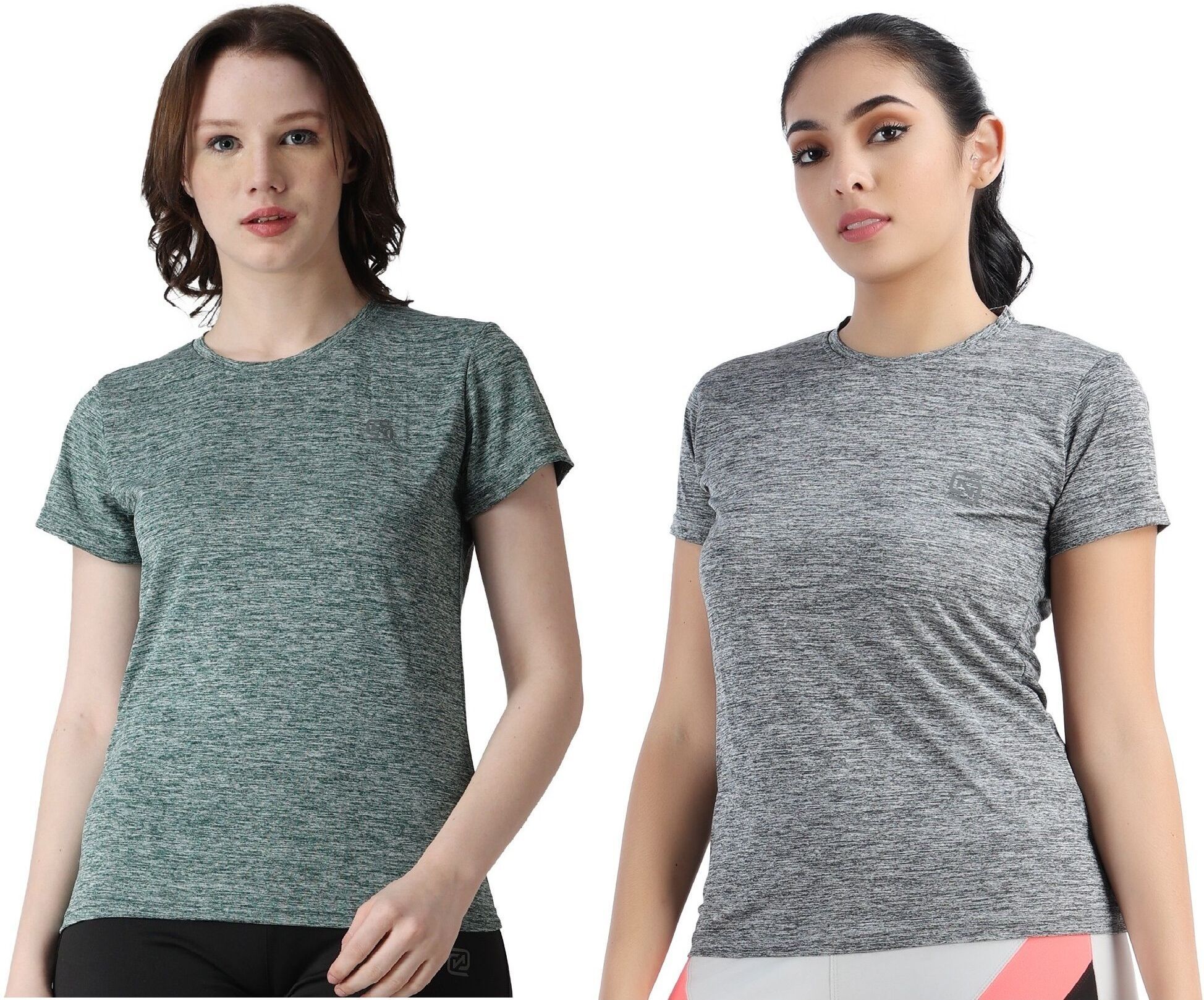 houseofcommon Pack of 2 Women Solid Round Neck Polyester Multicolor T-Shirt-picture-24