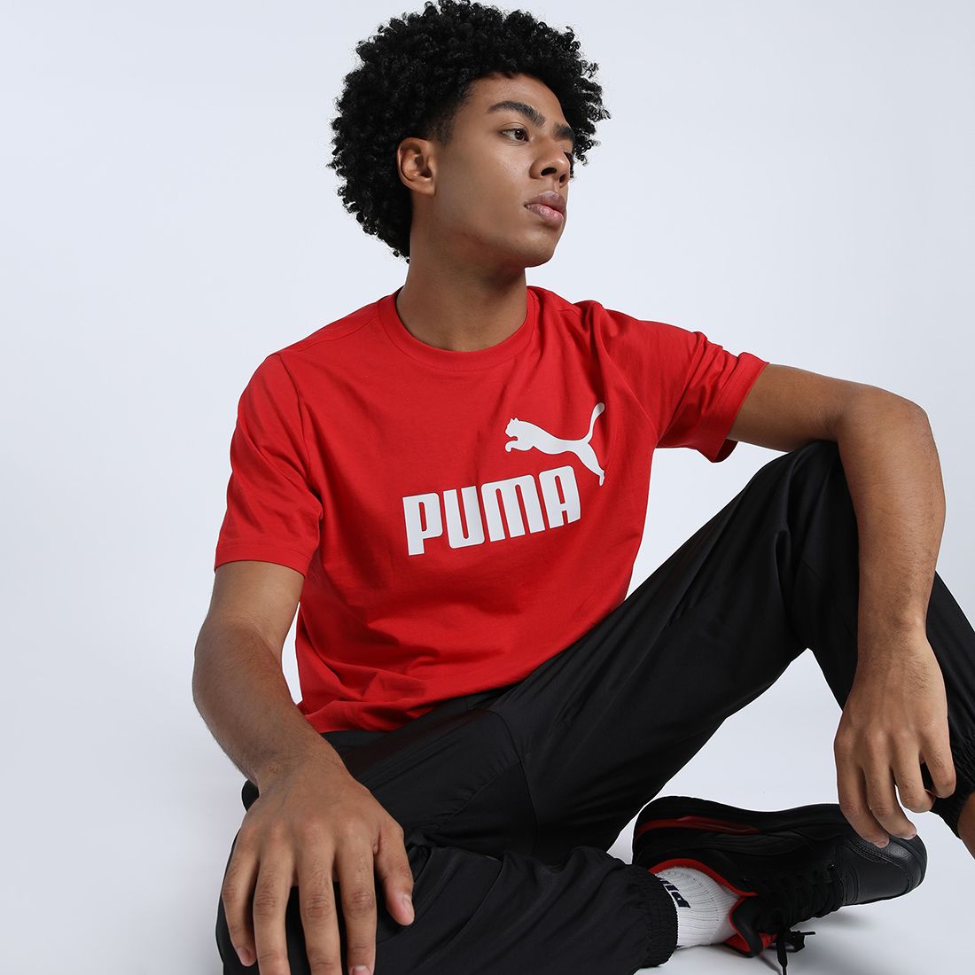 puma Men Printed Crew Neck Cotton Blend Red T-Shirt-picture-14