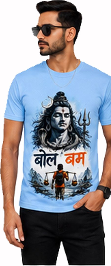 auto avenue Men Solid Round Neck Polycotton Blue T-Shirt-picture-10