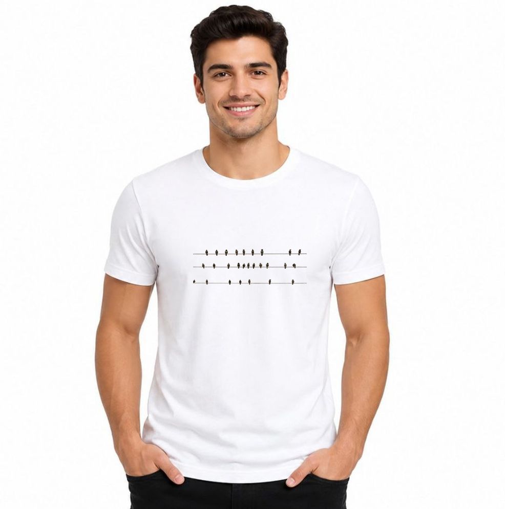 Men Graphic Print, Printed Round Neck Polyester White T-Shirt-image-25