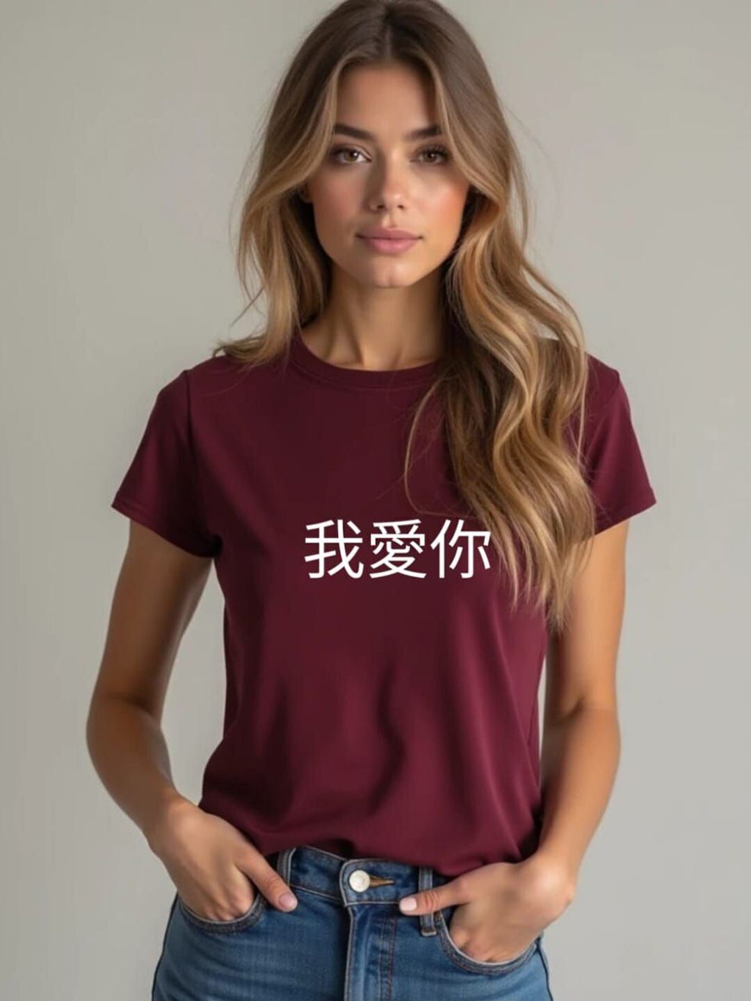 Women Printed Round Neck Cotton Blend Maroon T-Shirt-image-23