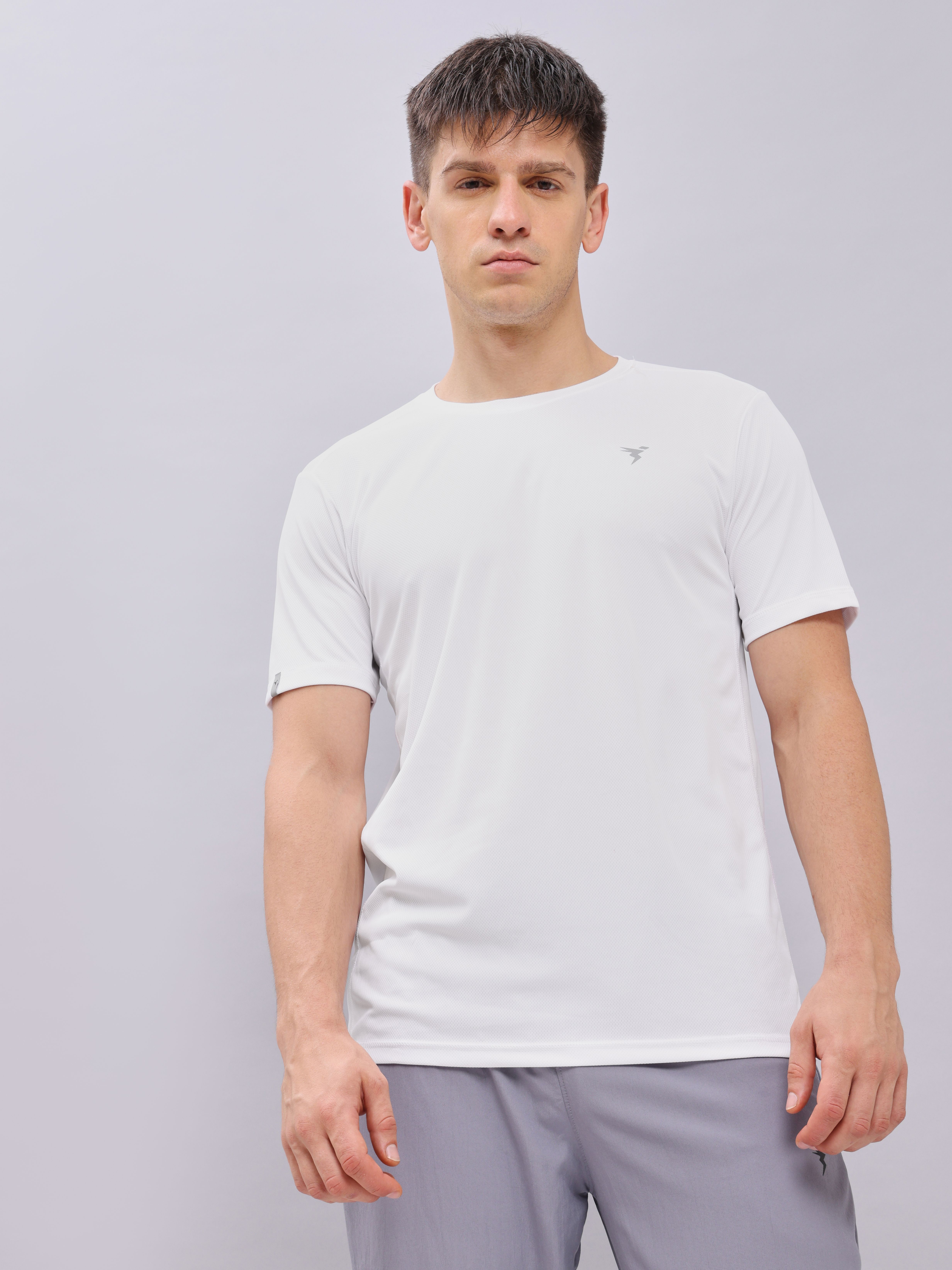 technosport Men Solid Round Neck Polyester White T-Shirt-picture-12