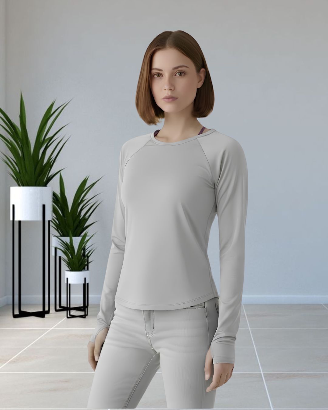 Women Solid Round Neck Polyester Grey T-Shirt-image-40