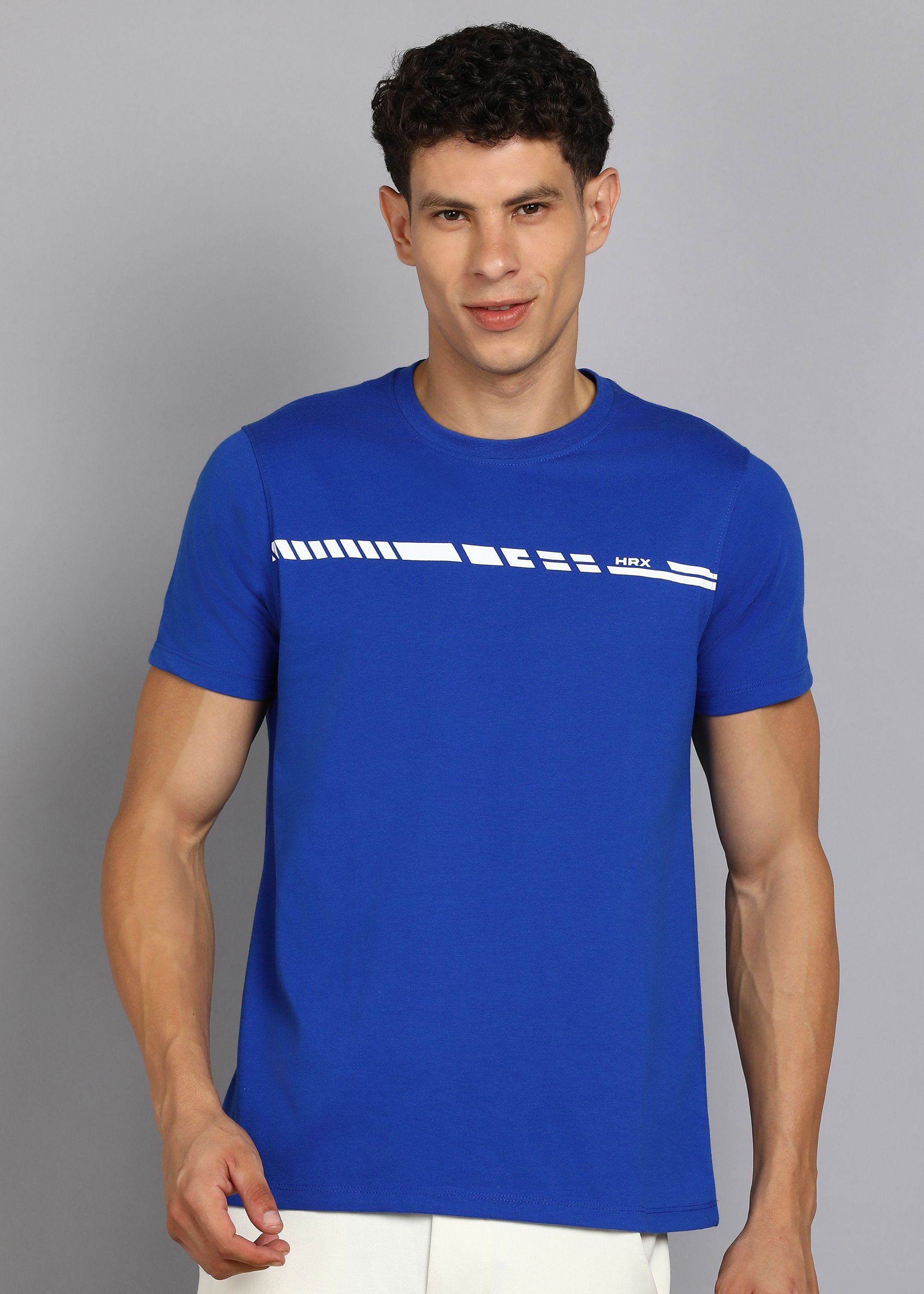 hrx by hrithik roshan Men Printed Round Neck Polycotton Dark Blue T-Shirt-picture-11