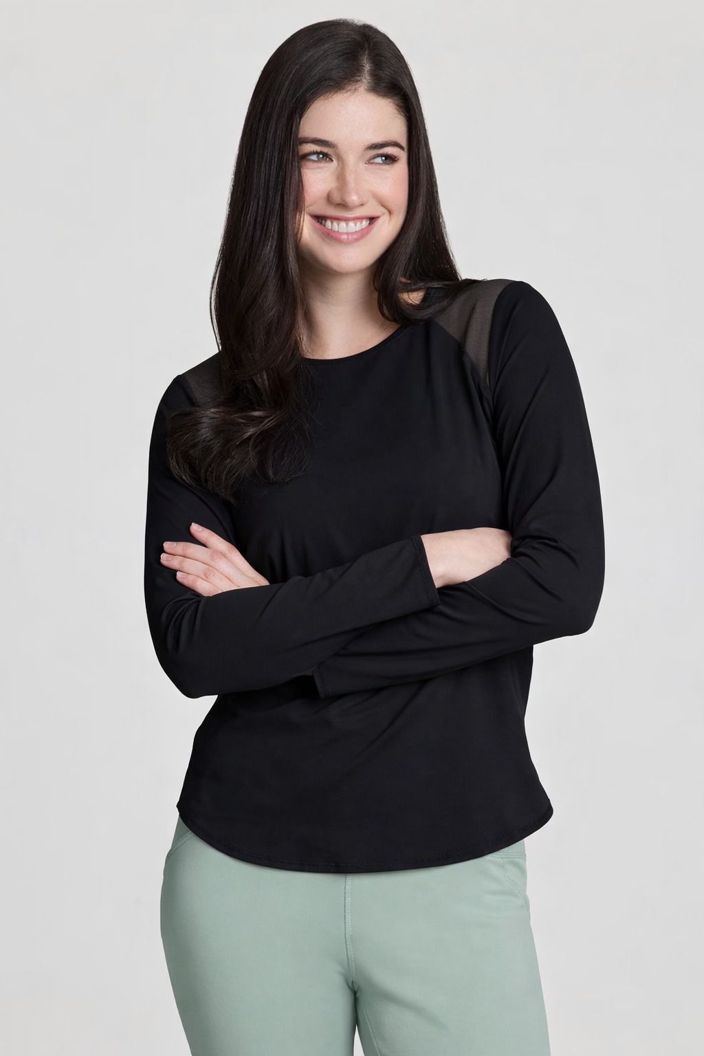 ap'pulse Women Solid Round Neck Pure Cotton Black T-Shirt-picture-10