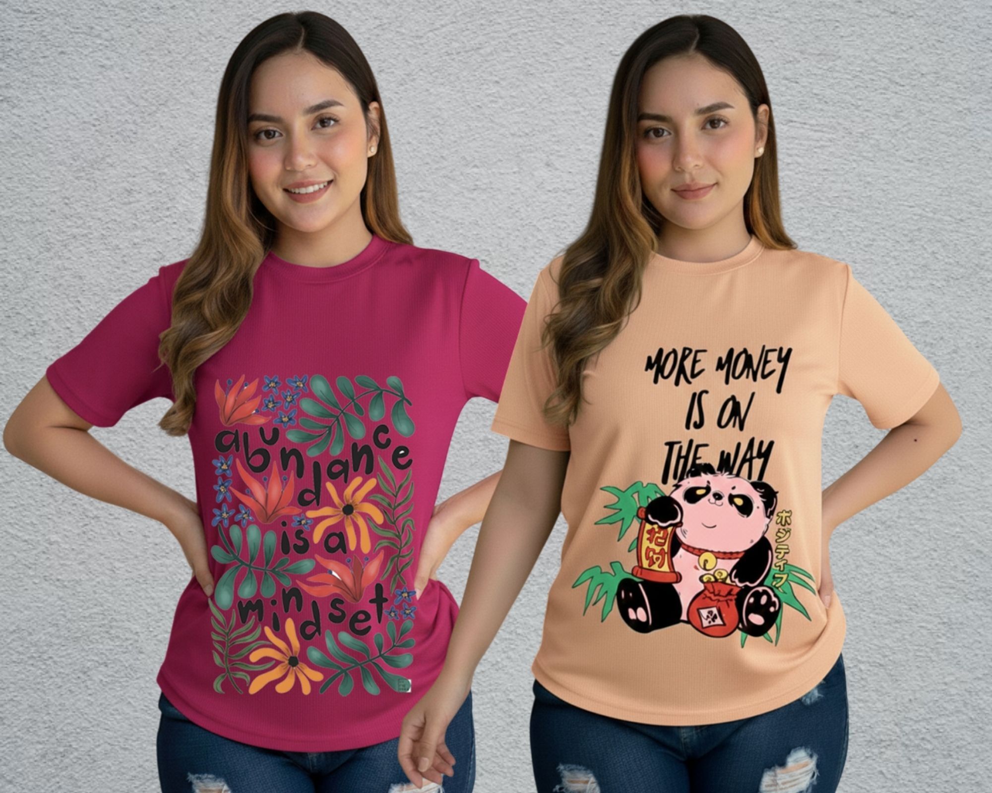 lecowar Women Printed Round Neck Polyester Pink T-Shirt-picture-14