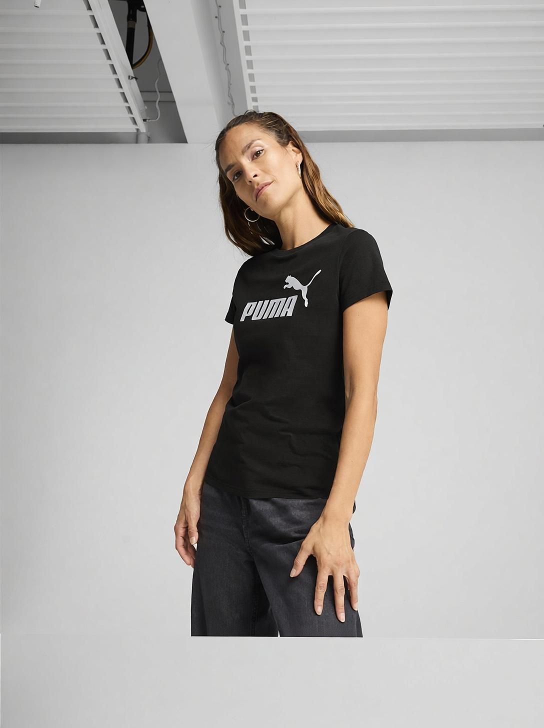 puma Women Printed Crew Neck Cotton Blend Black T-Shirt-picture-16