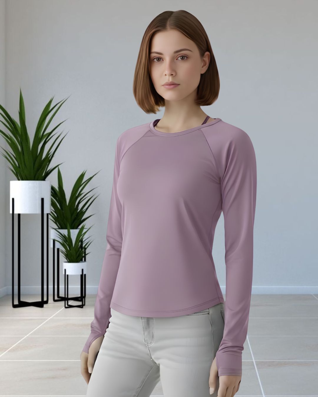 myo2 Women Solid Round Neck Polyester Purple T-Shirt-picture-14