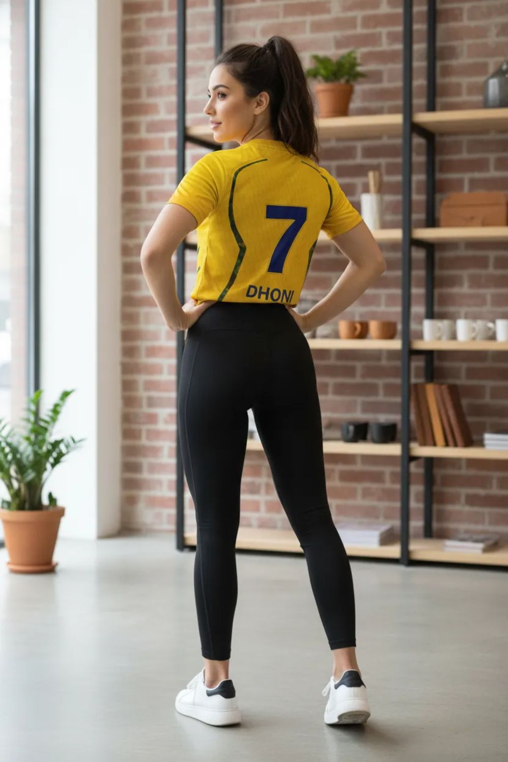 shanvi Women Graphic Print Round Neck Polycotton Yellow T-Shirt-picture-3