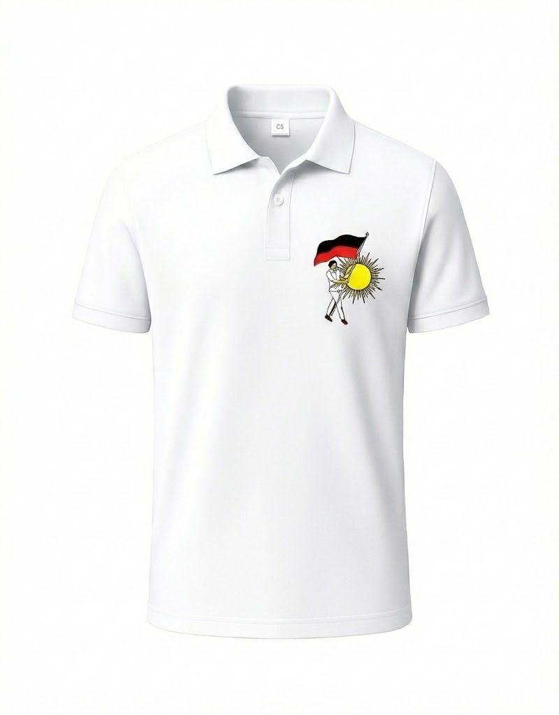 Men Graphic Print Polo Neck Polyester White T-Shirt-image-6