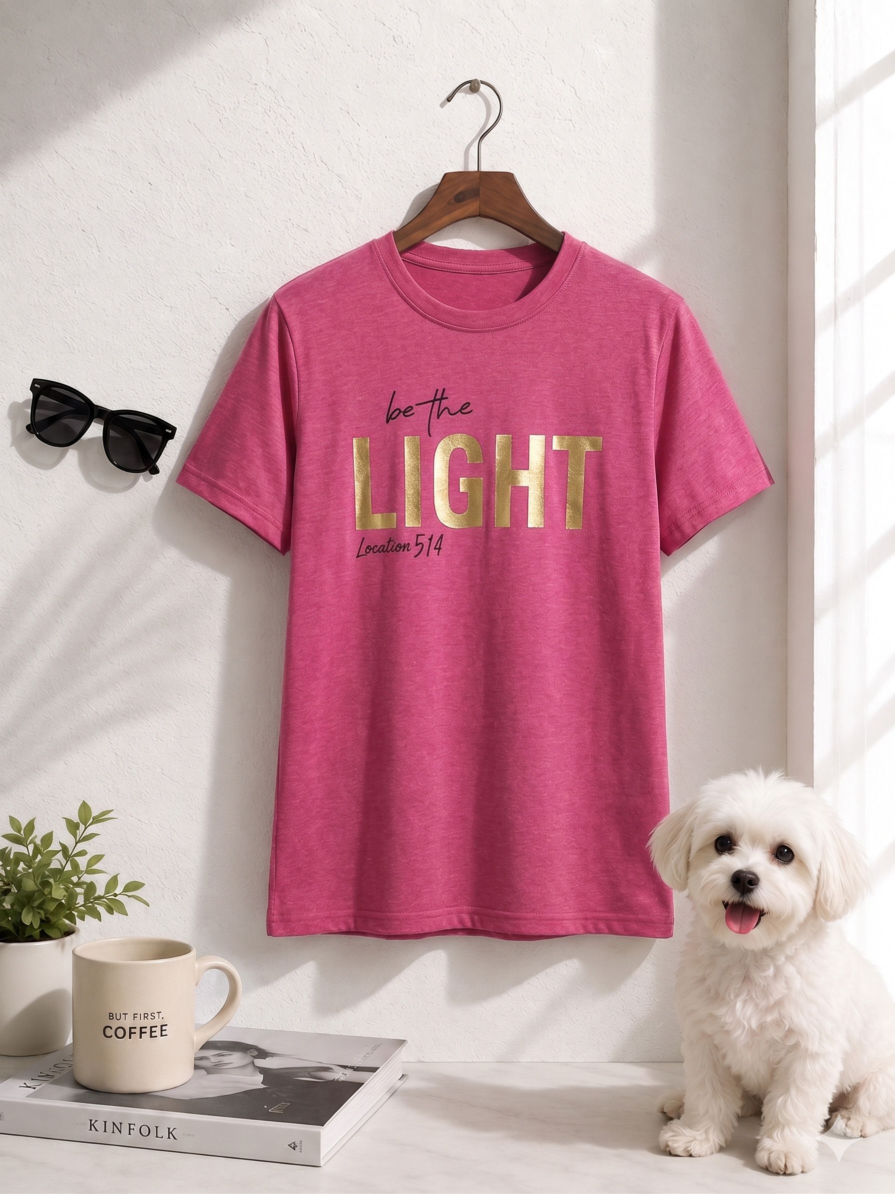 szn Women Solid Round Neck Cotton Blend Pink T-Shirt-picture-27