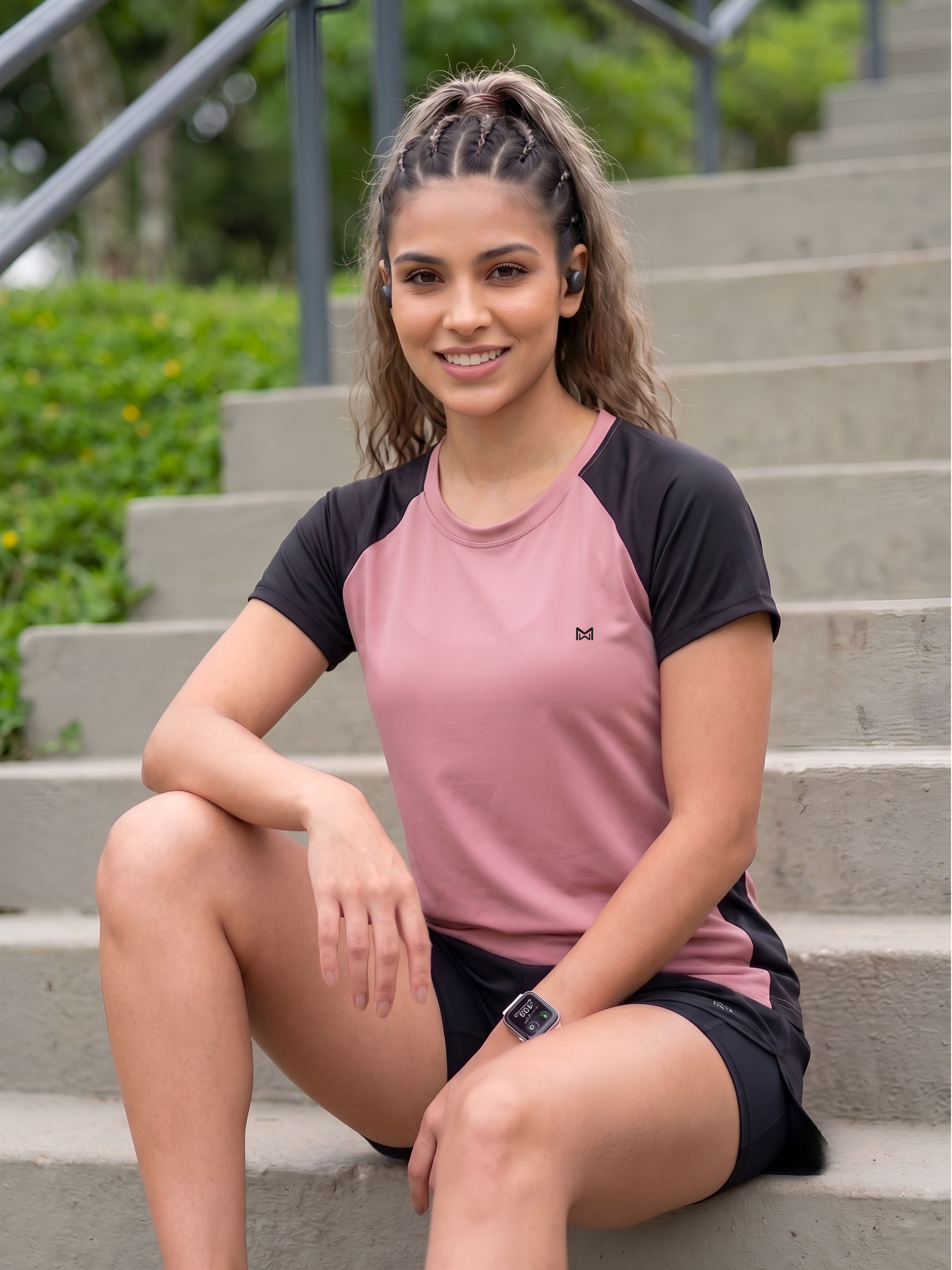 Women Solid Round Neck Polyester Pink T-Shirt-image-17