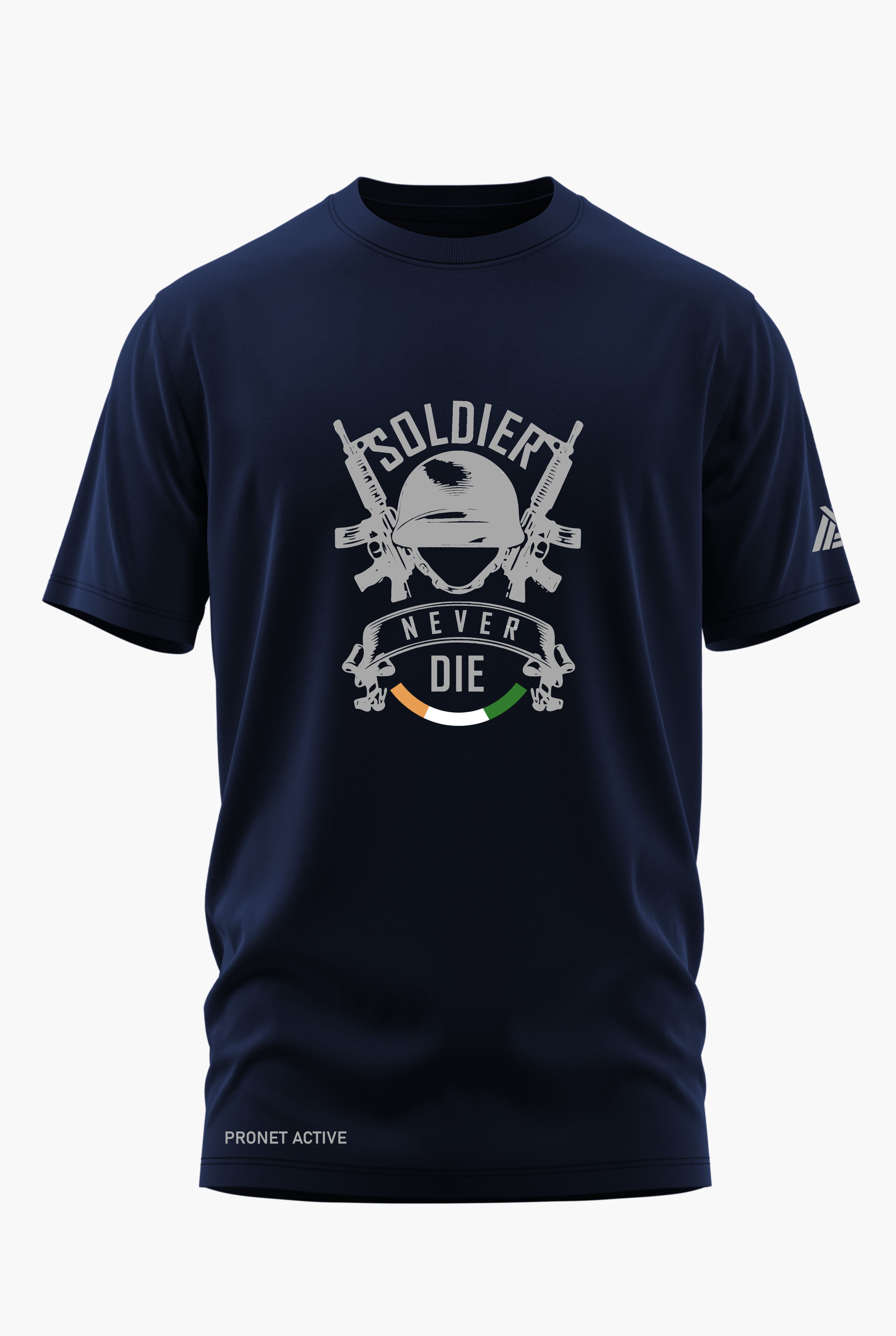 Men Graphic Print, Typography Round Neck Pure Cotton Dark Blue T-Shirt-image-39