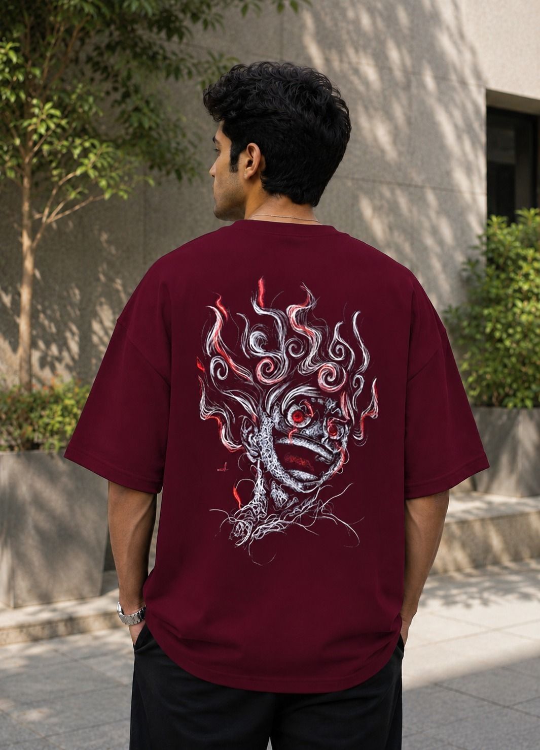 velgroove Men Printed Round Neck Cotton Blend Maroon T-Shirt-picture-48