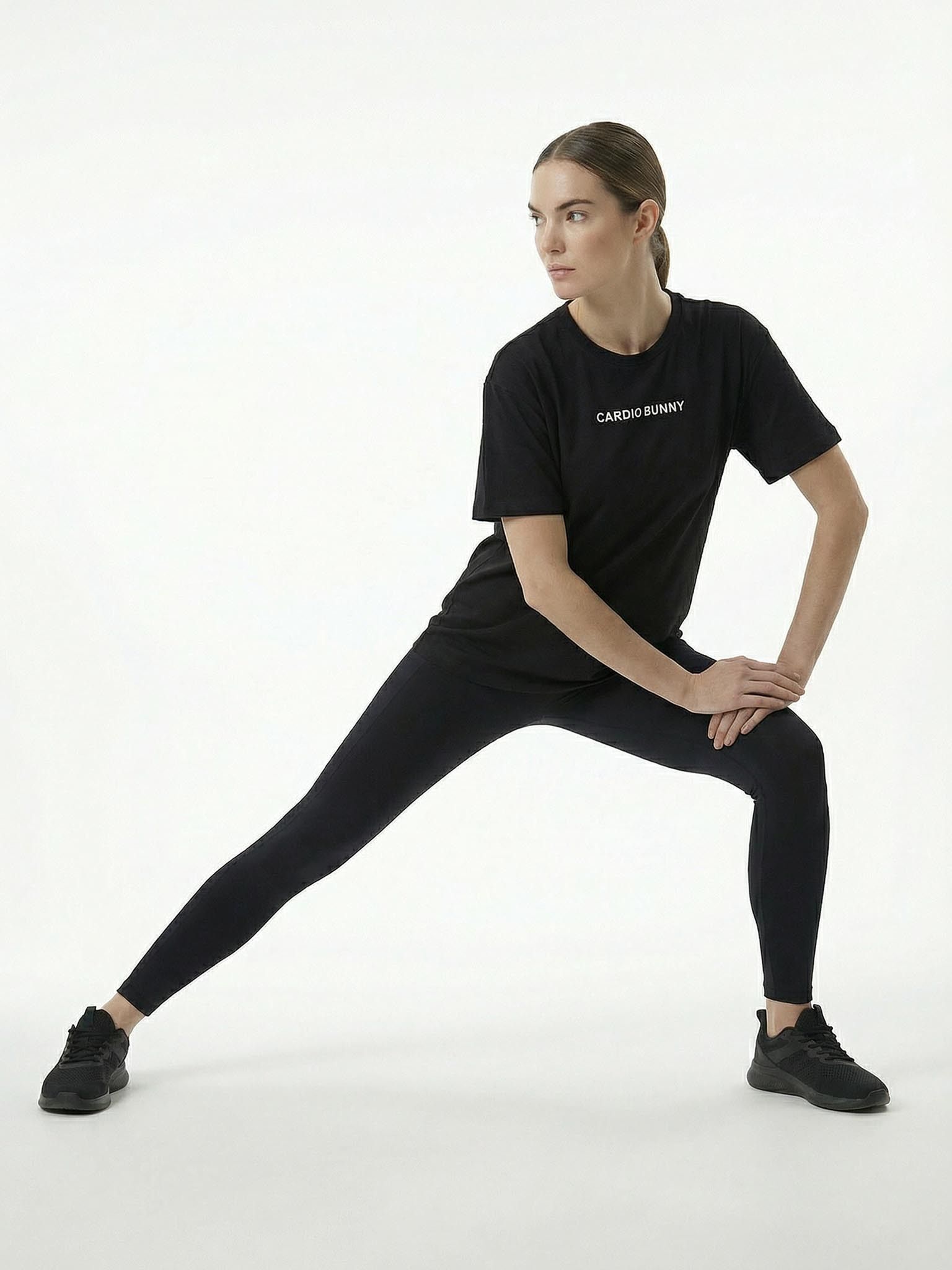 Women Solid Round Neck Pure Cotton Black T-Shirt-image-25