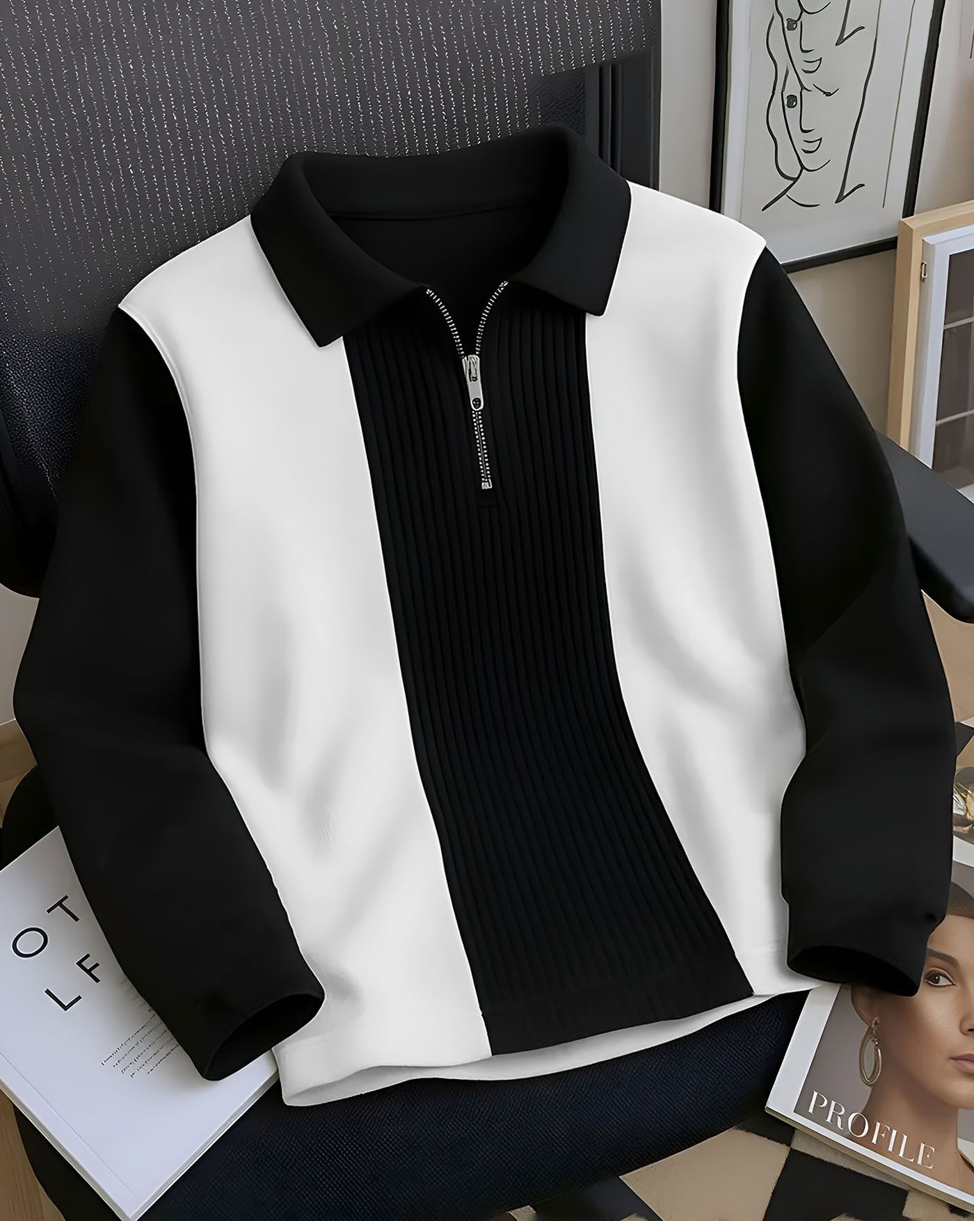 Men Full Sleeve Striped Sweatshirt