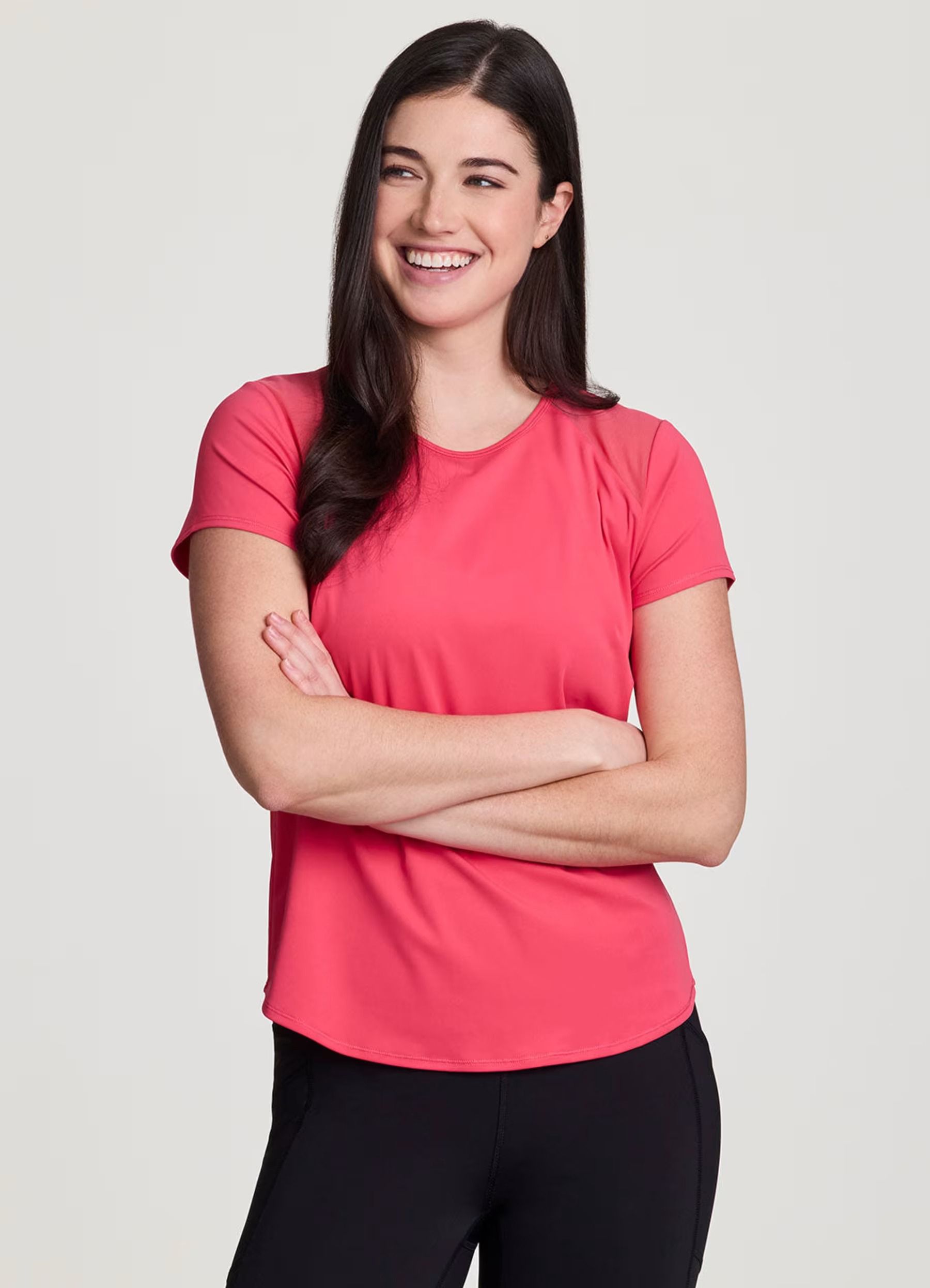 ap'pulse Women Solid Round Neck Pure Cotton Pink T-Shirt-picture-26