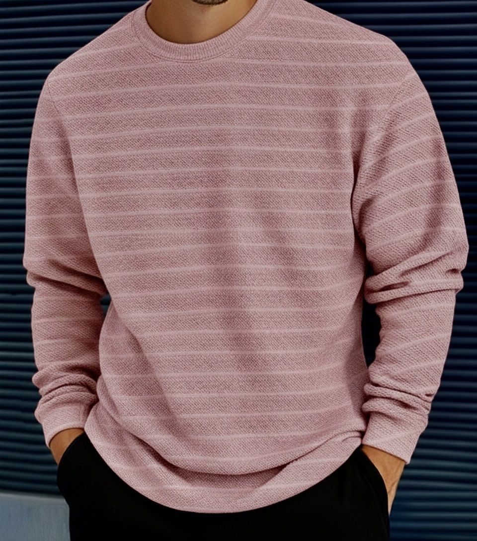 metronaut Solid Men Henley Neck Polycotton Pink T-Shirt-picture-34