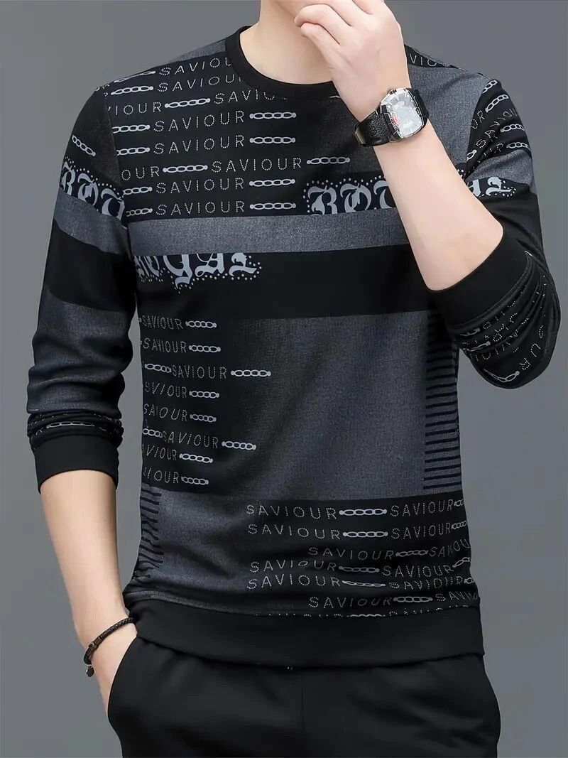 Men Printed Round Neck Polyester Grey T-Shirt-image-10