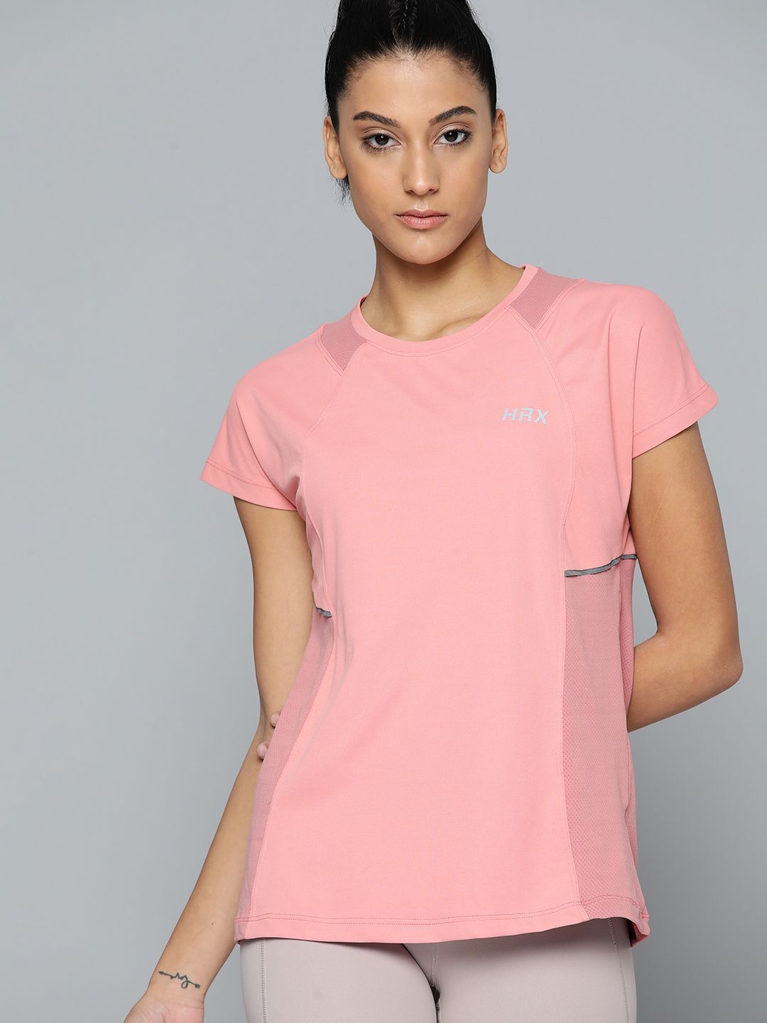 Women Solid Round Neck Polyester Pink T-Shirt-image-21