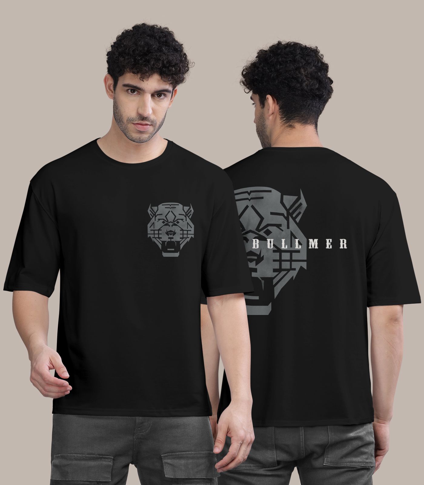 bullmer Men Printed, Typography Round Neck Cotton Blend Black T-Shirt-picture-12