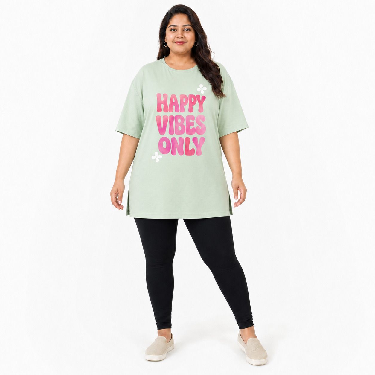 akstyle Women Printed Round Neck Cotton Blend Light Green T-Shirt-picture-27