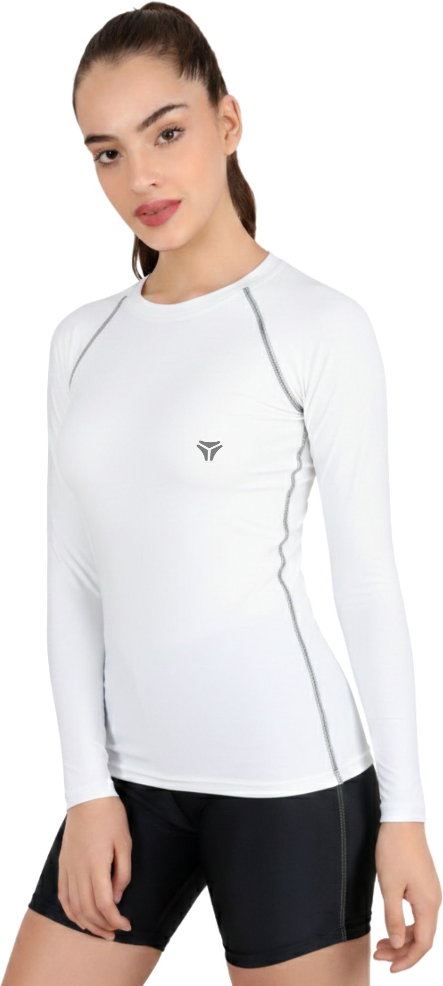 kyk Women Solid Round Neck Nylon White T-Shirt-picture-13