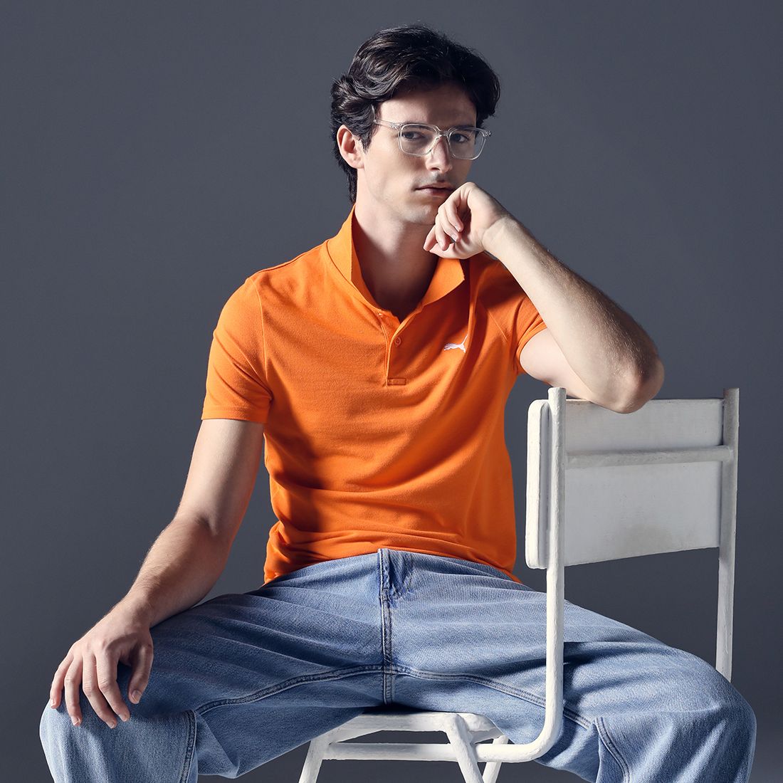 puma ESS Logo M Men Solid Polo Neck Pure Cotton Orange T-Shirt-picture-12