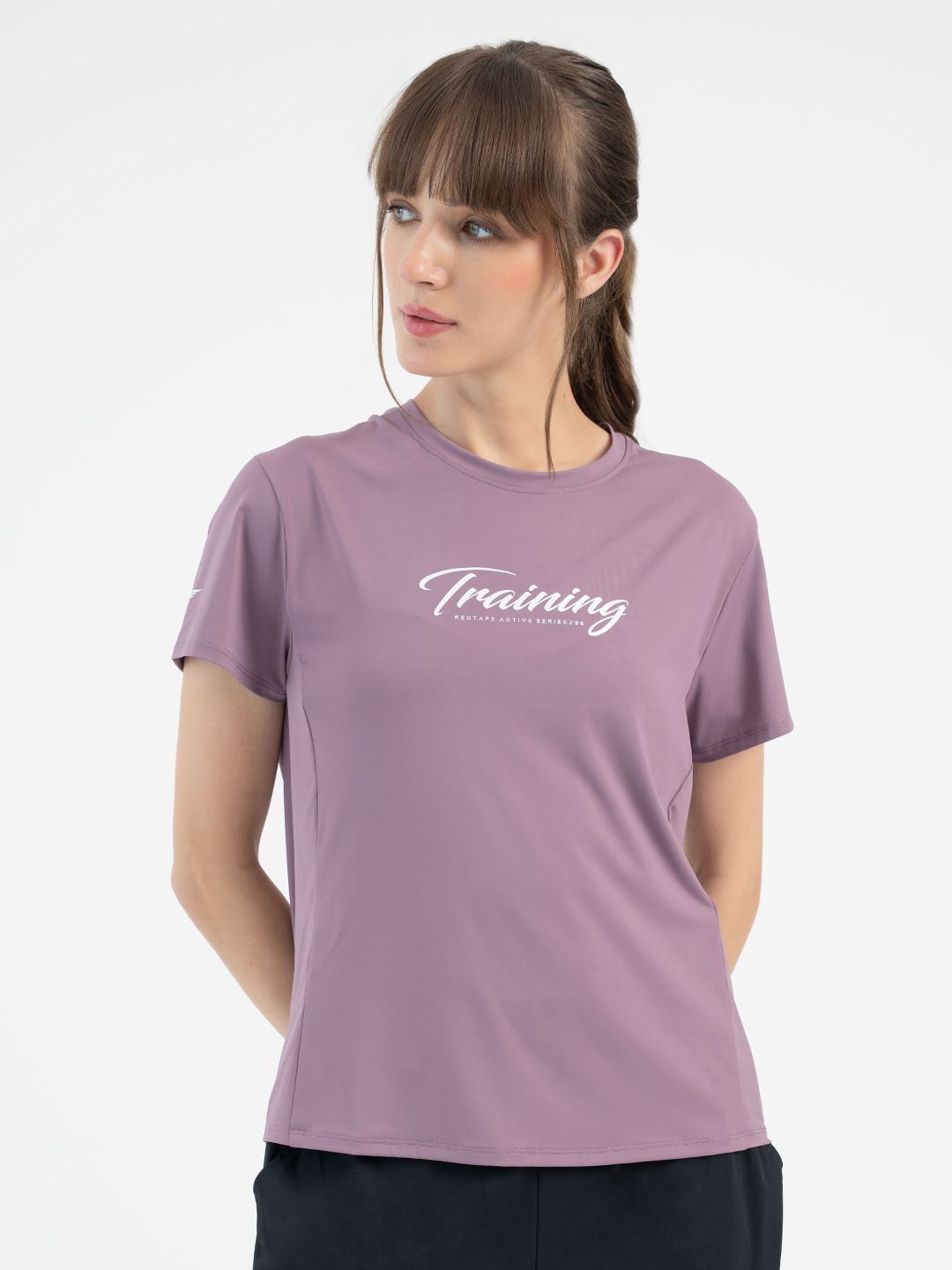 red tape Women Graphic Print Round Neck Nylon Purple T-Shirt-picture-16