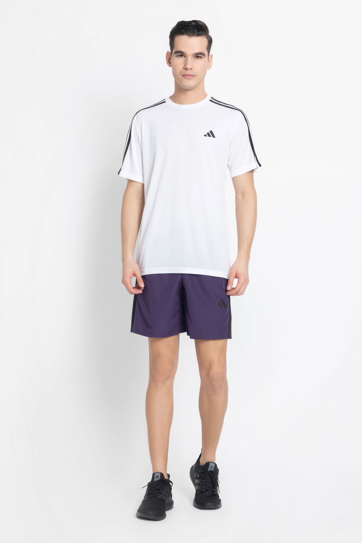 adidas Men Striped Round Neck Polyester White T-Shirt-picture-10