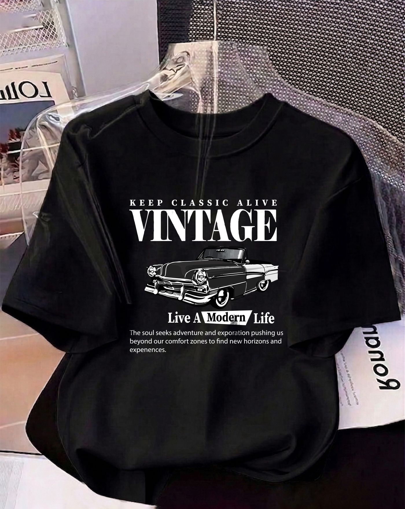 Women Printed Round Neck Cotton Blend Black T-Shirt-image-27