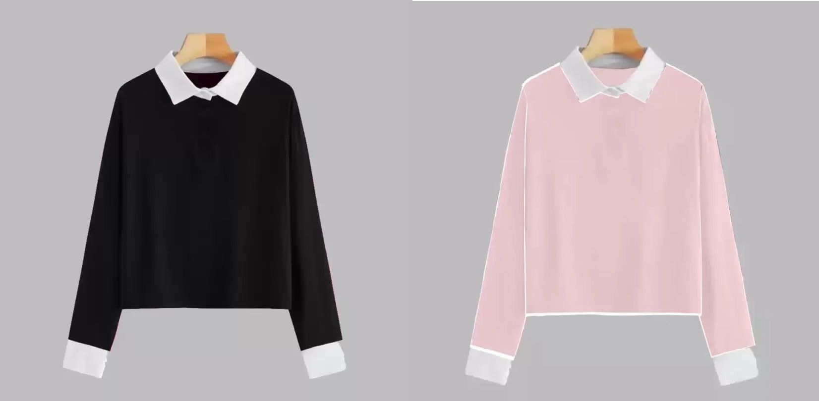 srisaras Pack of 2 Women Solid Polo Neck Cotton Blend Black T-Shirt-picture-11