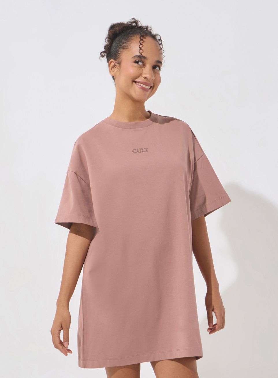 cult Women Solid Round Neck Cotton Blend Pink T-Shirt-picture-41