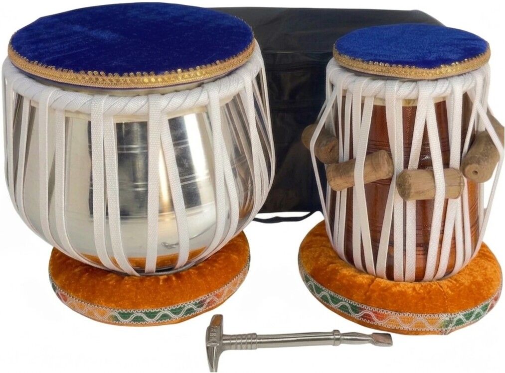 khalsa musical KM171 Iron Bayan Sheesham Dayan + Hammer Ring Pad+ Tabla Bag Tabla-picture-31