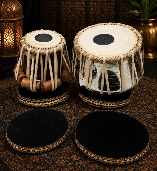 khalsa musical KM142 Iron Bayan Sheesham Dayan + Hammer Ring Pad+ Tabla Bag Tabla-picture-35