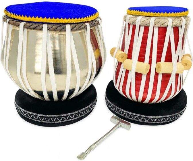 maga mart MM172 Professional Quality Steel Body Tabla Ring Pad +Hammer Free Cover Bag Tabla-picture-14
