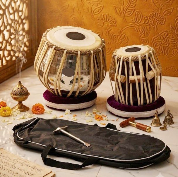 khalsa musical KM198 Iron Bayan Sheesham Dayan + Hammer Ring Pad+ Tabla Bag Tabla-picture-6