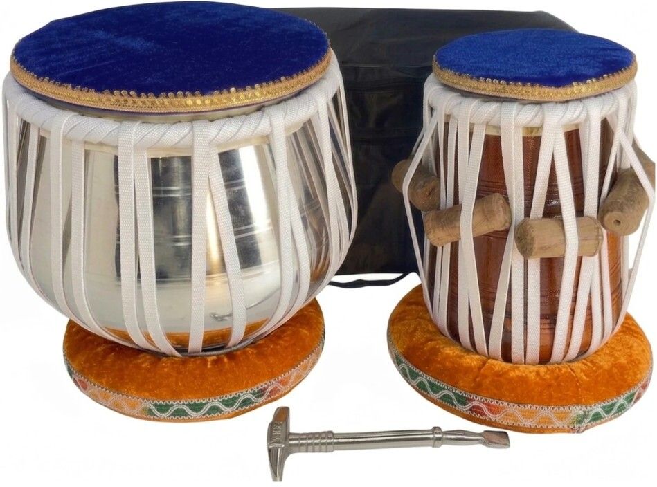 khalsa musical KM166 Iron Bayan Sheesham Dayan + Hammer Ring Pad+ Tabla Bag Tabla-picture-33